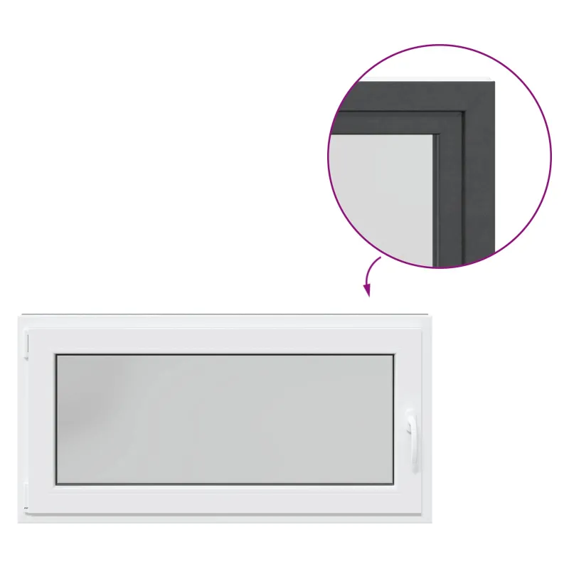 Požeminio lango RISOR 120 x 60 cm PVC ir stiklas Antracito