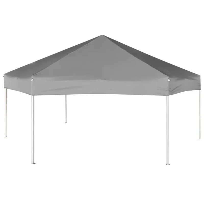 Šešiakampė sulankstoma pavėsinė, 6 sienelės, pilka, 3,6x3,1m