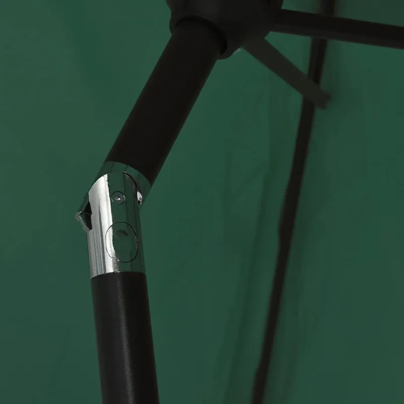 Gembinis LED sodo skėtis nuo saulės, žalios spalvos, 3m