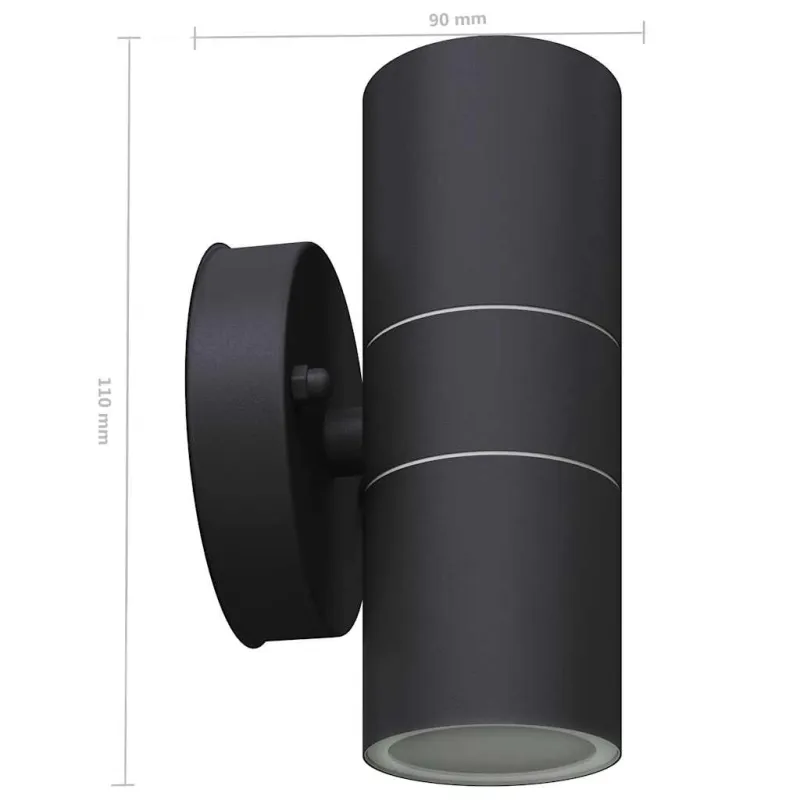 Lauko LED sien. šviest., 2vnt., nerūd. plienas, į viršų/apačią