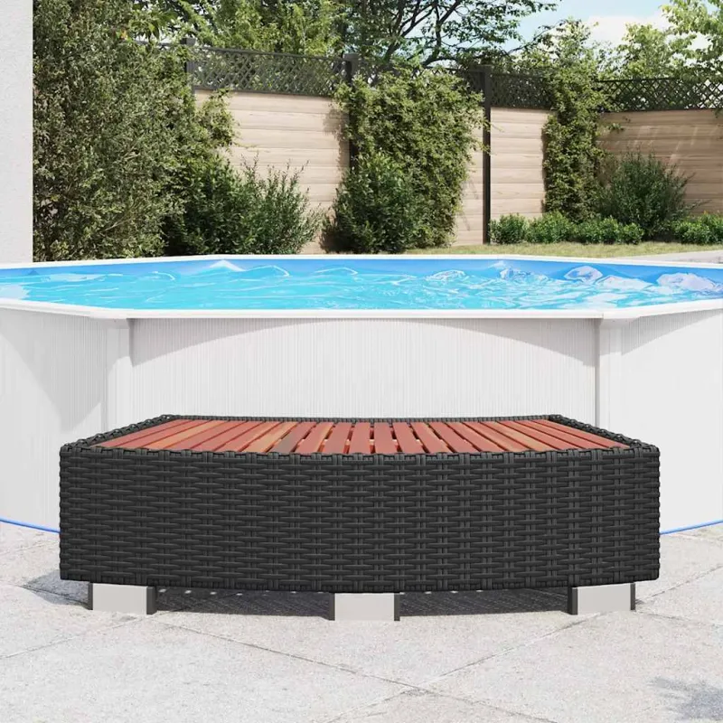 SPA laiptelis, poliratanas, 92x45x25 cm, juodas