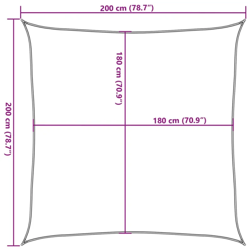 Tentas nuo saulės, smėl. sp., 2x2 m, HDPE, kvadrato formos
