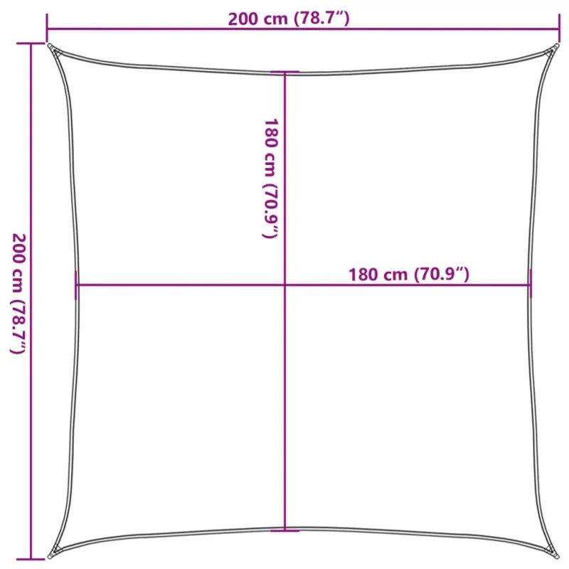 Tentas nuo saulės, baltas, 2x2 m, HDPE, kvadrato formos