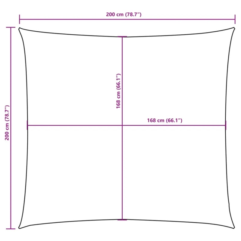 Tentas nuo saulės, oksfordo aud., kvadratas, 2x2m, smėlio sp.