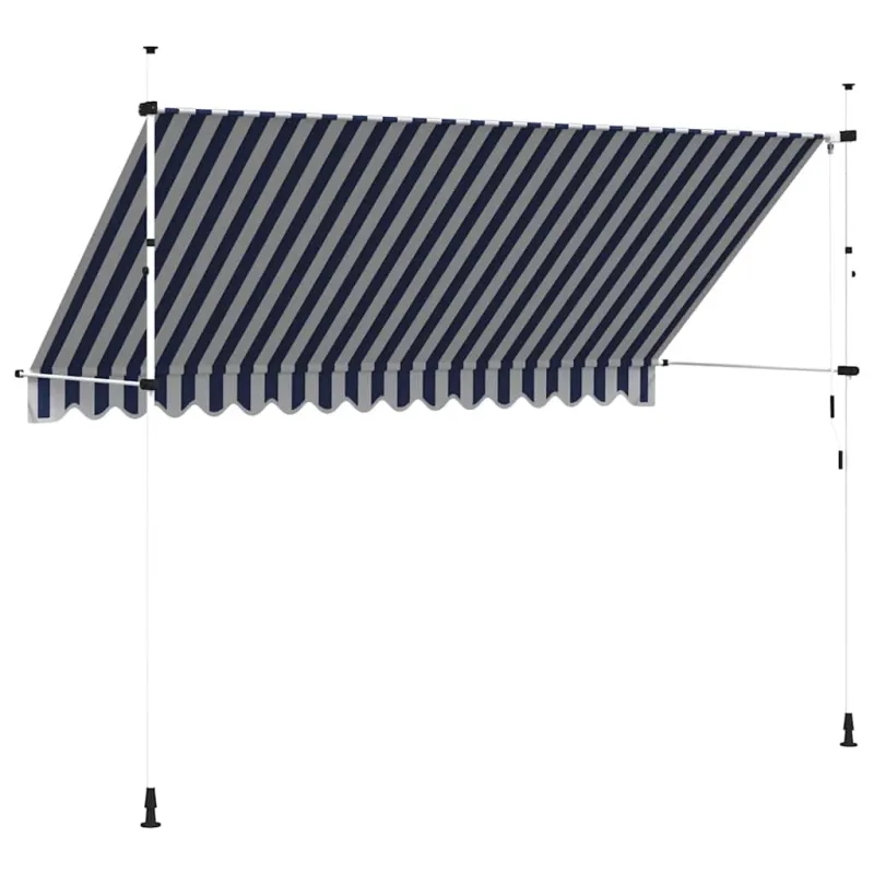Rankiniu būdu ištraukiama markizė, mėlyni/balti dryžiai, 350cm