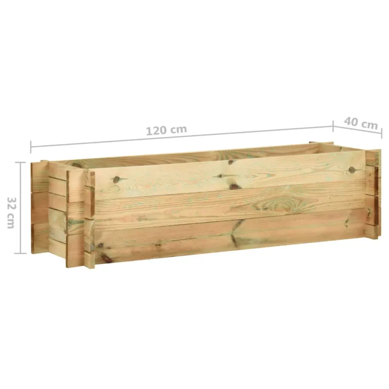 Aukštas lovelis daržovėms, 120cm, impregnuota pušies mediena