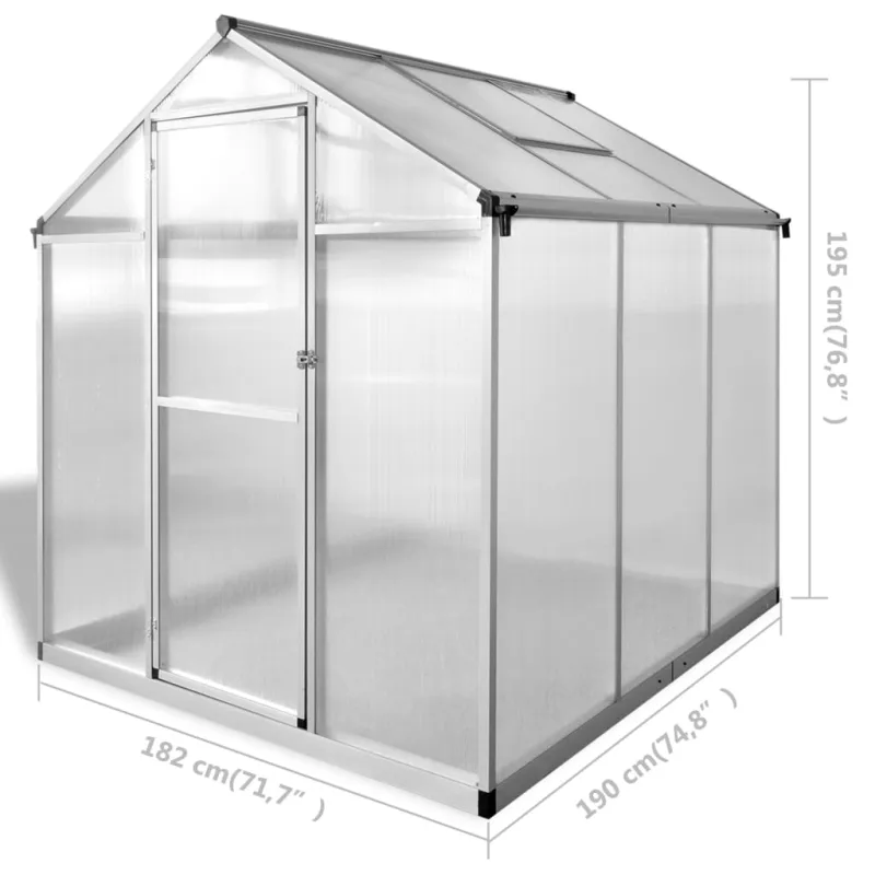 Šiltnamis, sustiprintas aliuminis, 3,46m²
