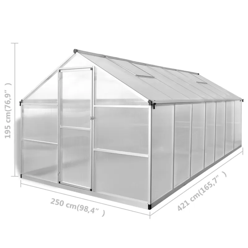 Šiltnamis, sustiprintas aliuminis, 10,53m²