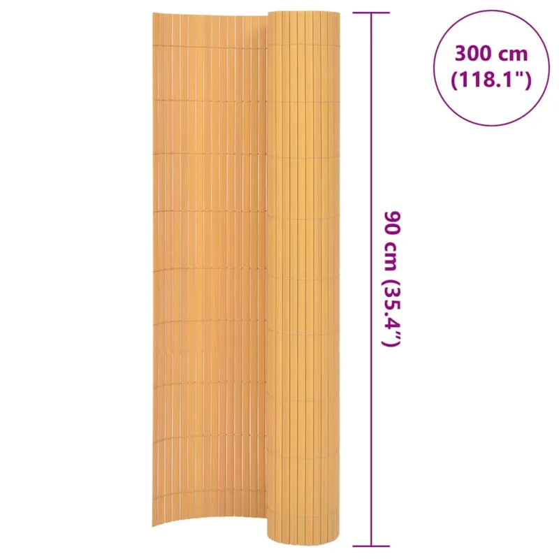 Dvipusė sodo tvora, geltona, 90x300cm, PVC