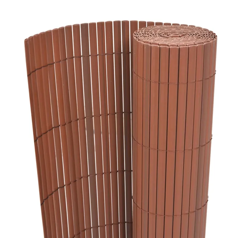 Dvipusė sodo tvora, ruda, 90x300cm, PVC