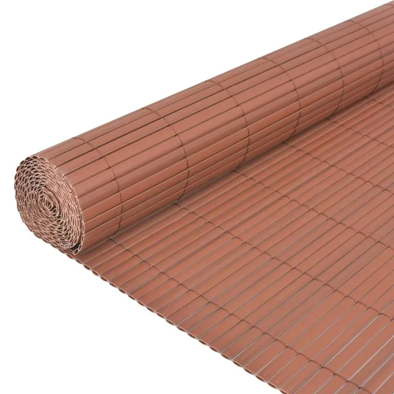 Dvipusė sodo tvora, ruda, 90x500cm, PVC