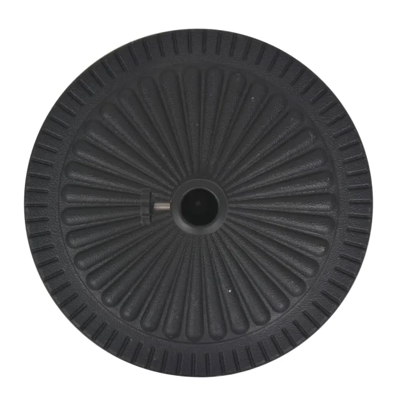 Skėčio stovas iš dervos, apvalus, juodas, 14 kg