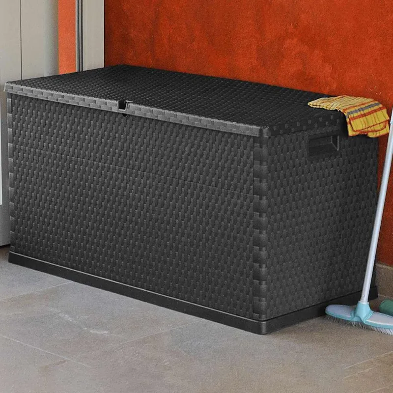 Sodo daiktadėžė, antracito spalvos, 120x56x63cm, PP ratanas