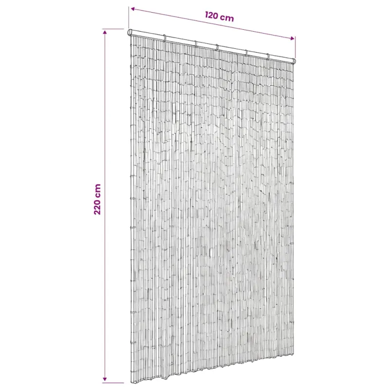 Durų užuolaida nuo vabzdžių, bambukas, 120x220cm