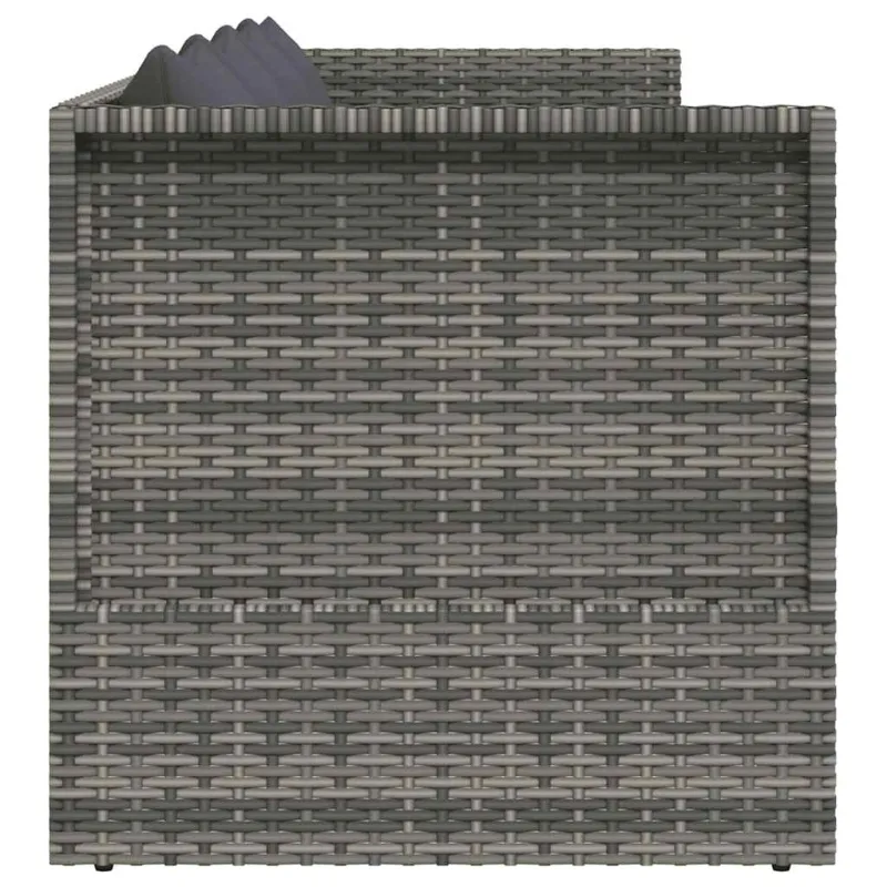 Sodo gultas, pilkas, 200x60 cm, poliratanas