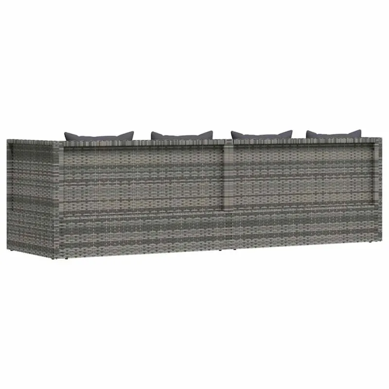 Sodo gultas, pilkas, 200x60 cm, poliratanas
