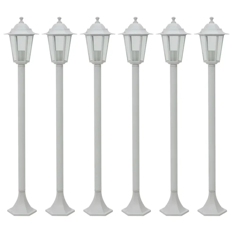 Sodo šviestuvai, 6vnt., E27, 110cm, aliuminis, balti