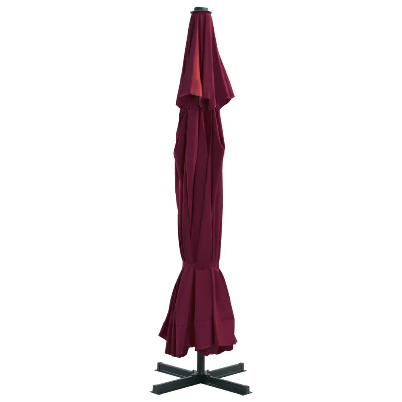 Lauko skėtis nuo saulės su aliuminio stulpu, raudonas, 500cm