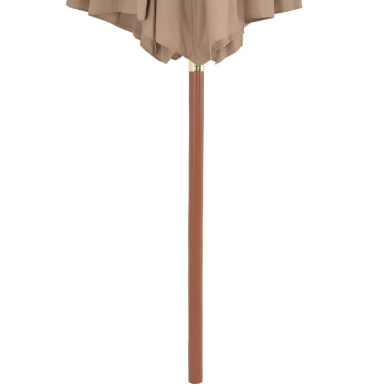 Lauko skėtis nuo saulės su mediniu stulpu, taupe spalvos, 300cm