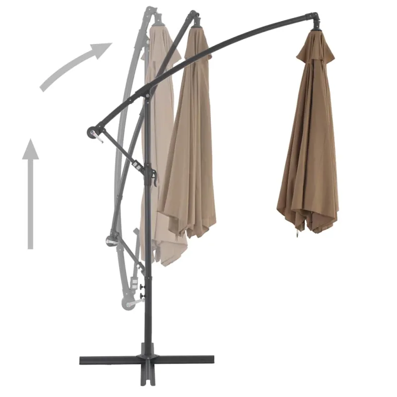 Gembinis sodo skėtis su aliuminiu stulpu, taupe, 300cm