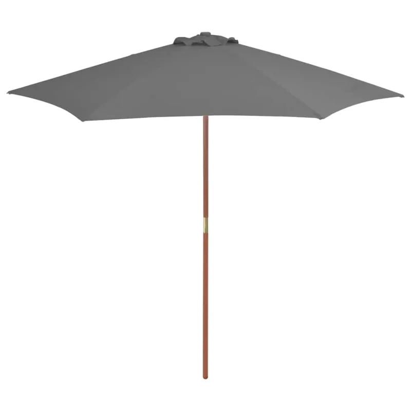 Lauko skėtis nuo saulės su mediniu stulpu, antracito, 270cm