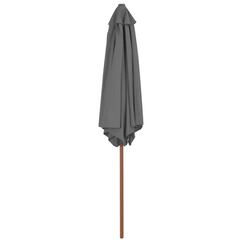Lauko skėtis nuo saulės su mediniu stulpu, antracito, 270cm