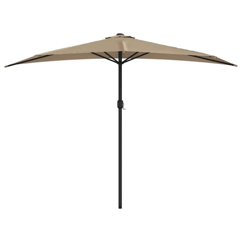 Balkono skėtis su aliuminio stulpu, taupe, 300x155cm, pusinis