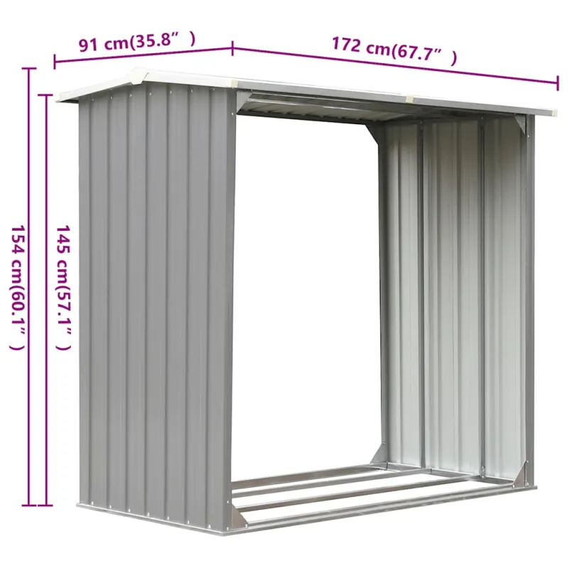 Sodo malkinė, galvanizuotas plienas, 172x91x154cm, pilka
