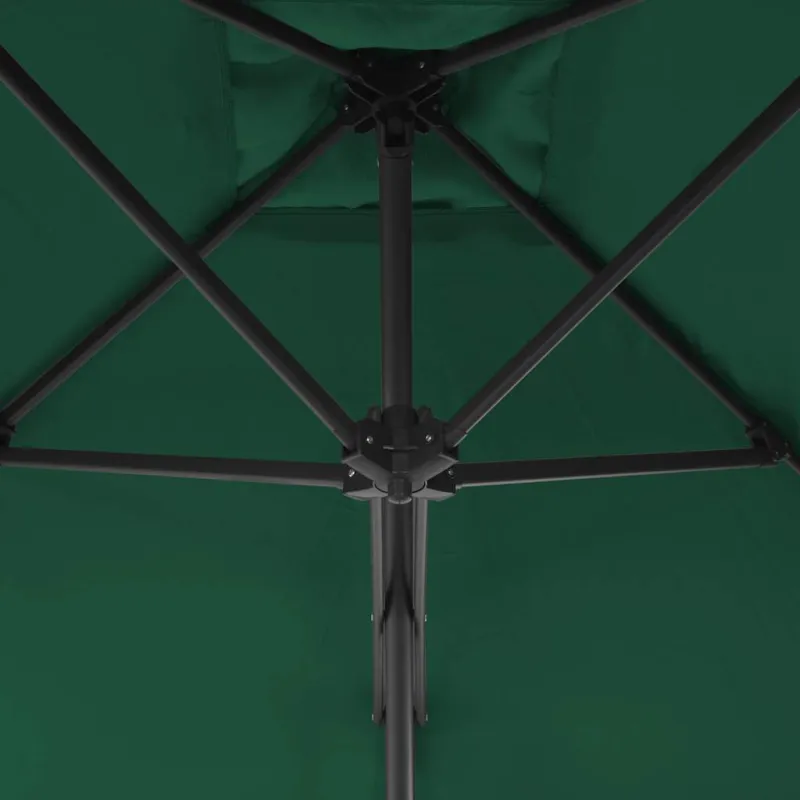 Lauko skėtis nuo saulės su plieniniu stulpu, žalias, 250x250cm