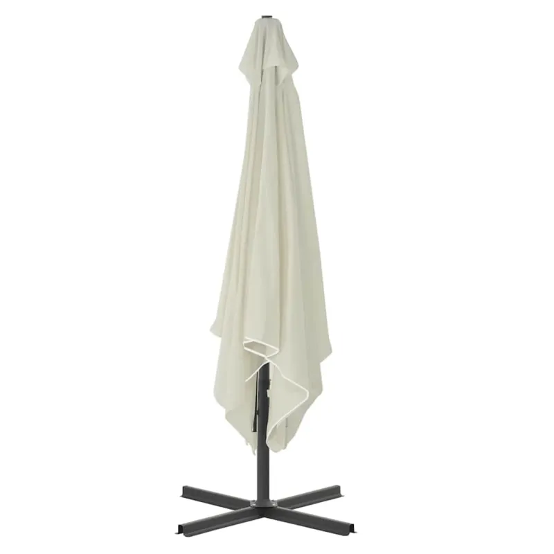 Lauko skėtis nuo saulės su plieniniu stulpu, smėlio, 250x250cm