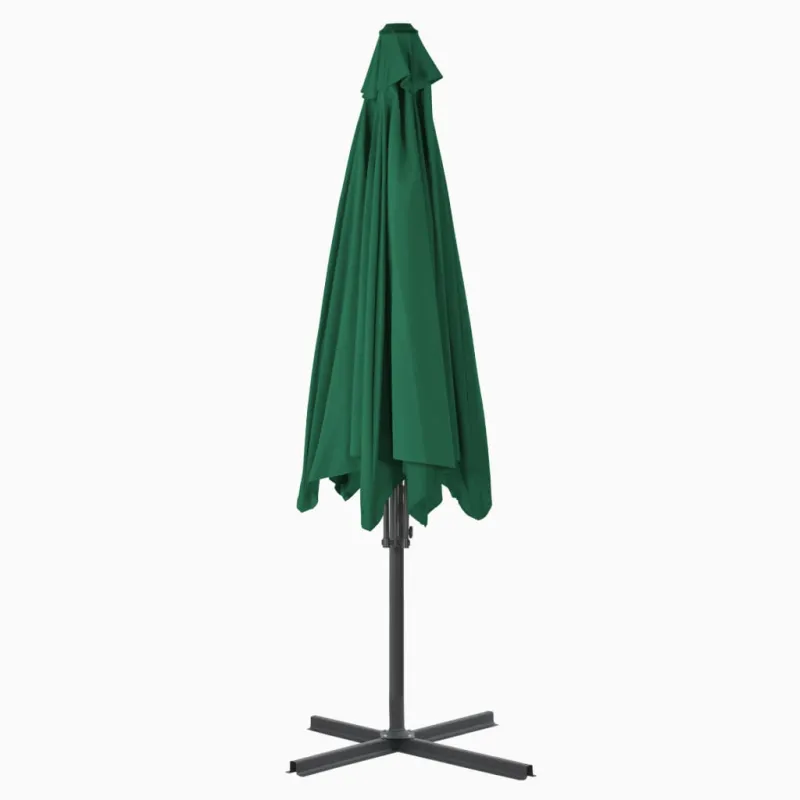 Lauko skėtis nuo saulės su plieniniu stulpu, žalias, 300cm