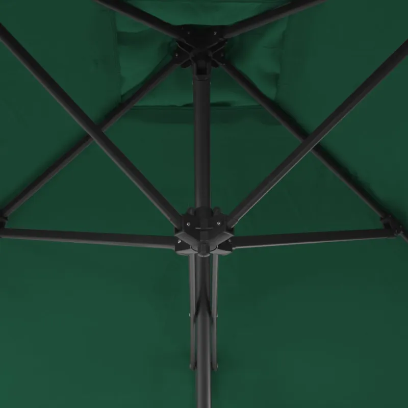 Lauko skėtis nuo saulės su plieniniu stulpu, žalias, 300cm