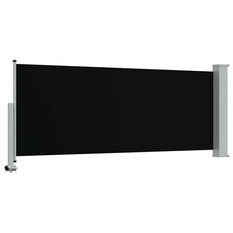 Ištraukiama šoninė kiemo pertvara, juodos spalvos, 100x300cm