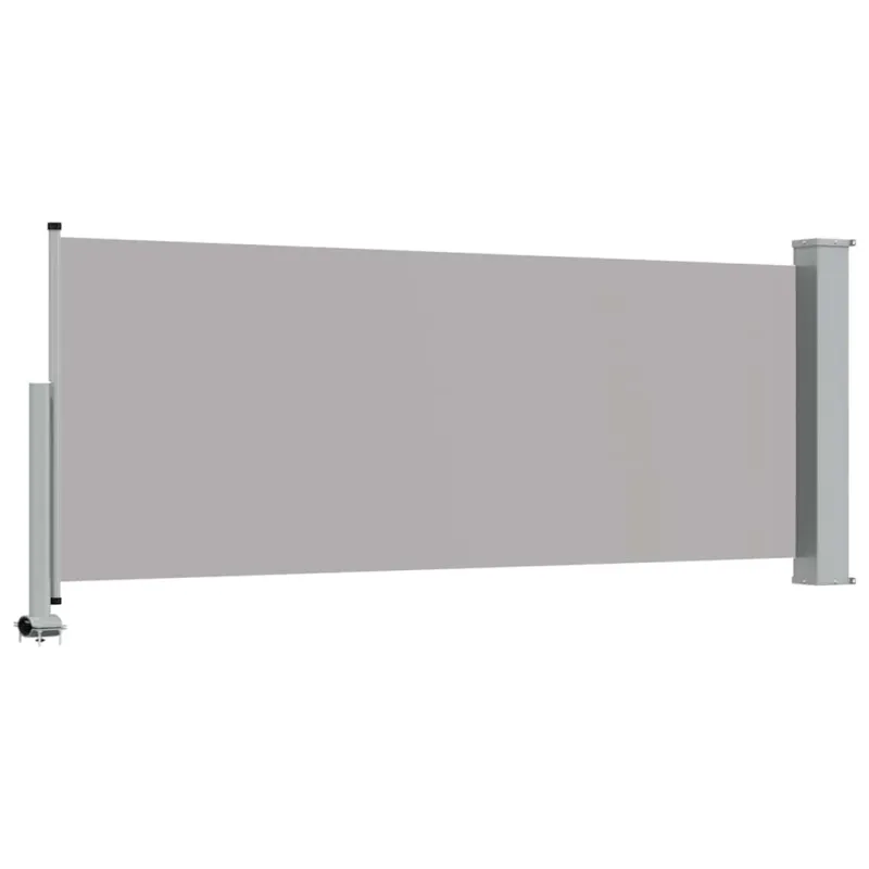 Ištraukiama šoninė kiemo pertvara, pilkos spalvos, 100x300cm