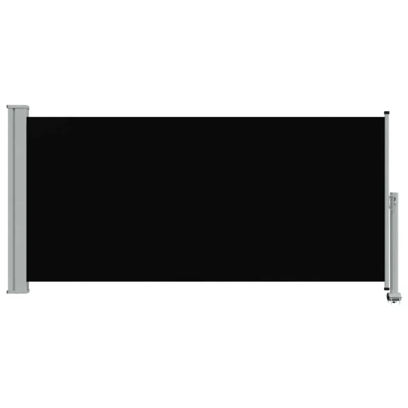 Ištraukiama šoninė kiemo pertvara, juodos spalvos, 120x300cm