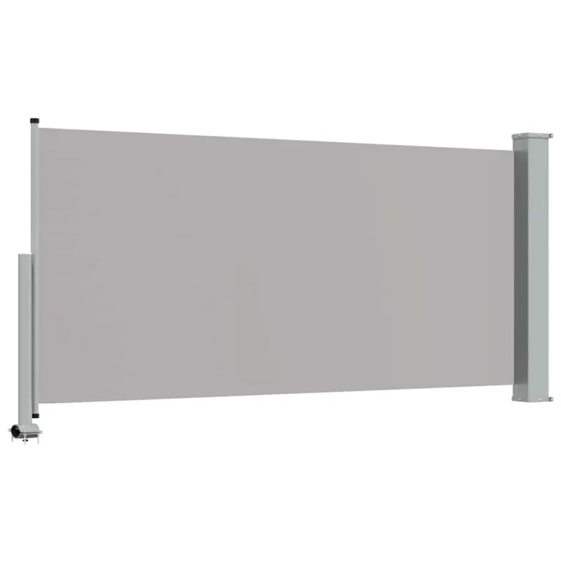 Ištraukiama šoninė kiemo pertvara, pilkos spalvos, 120x300cm