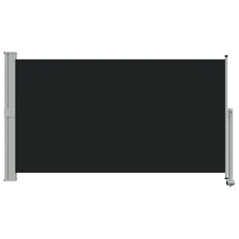 Ištraukiama šoninė kiemo pertvara, juodos spalvos, 140x300cm