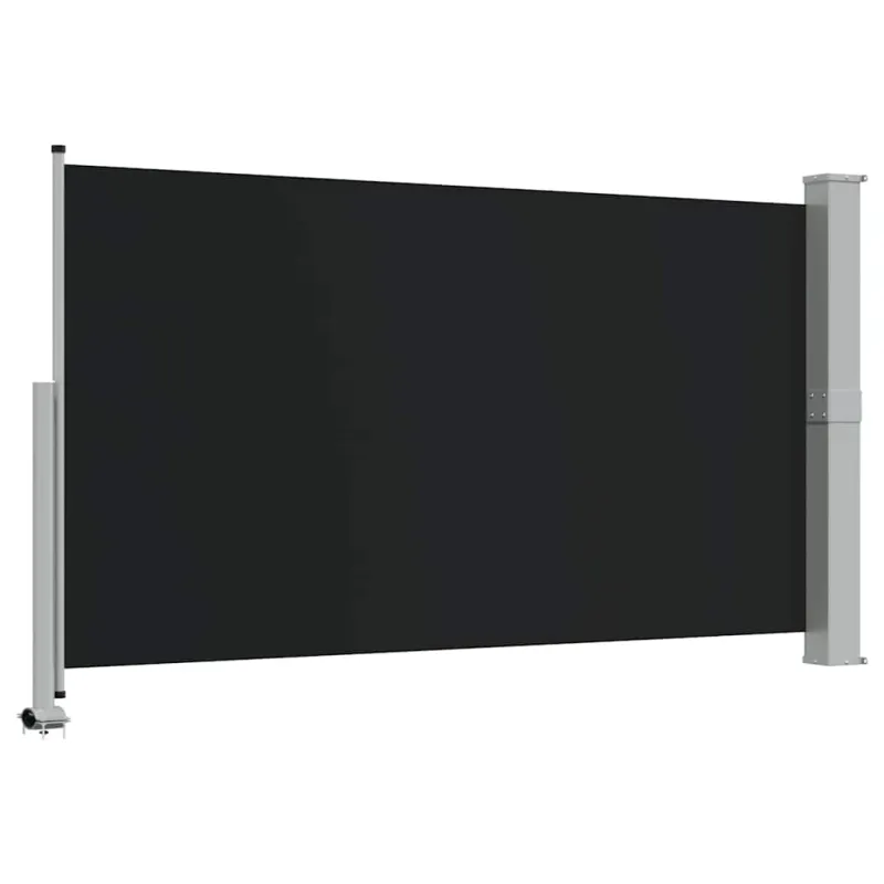 Ištraukiama šoninė kiemo pertvara, juodos spalvos, 140x300cm