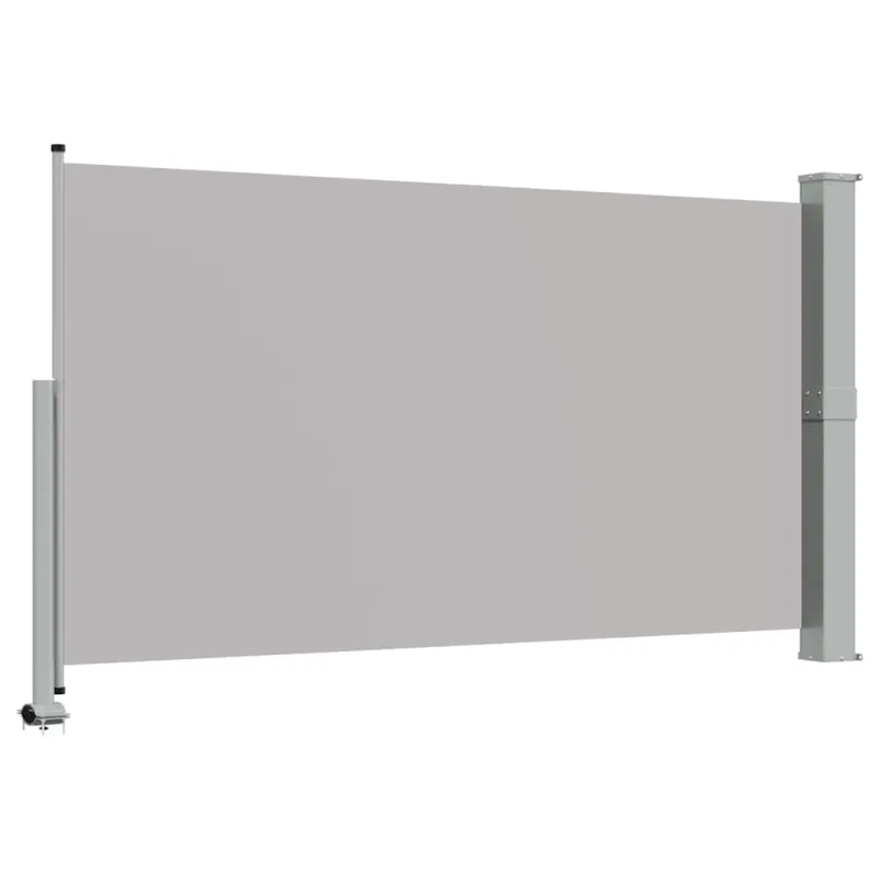 Ištraukiama šoninė kiemo pertvara, pilkos spalvos, 140x300cm