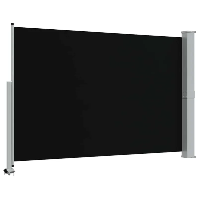 Ištraukiama šoninė kiemo pertvara, juodos spalvos, 160x300cm