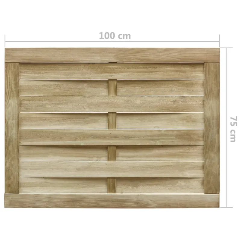 Sodo vartai, žali, 100x75cm, impregnuota pušies mediena