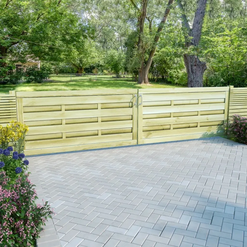 Sodo vartai, 2vnt., žali, 150x75cm, impregnuota pušies mediena