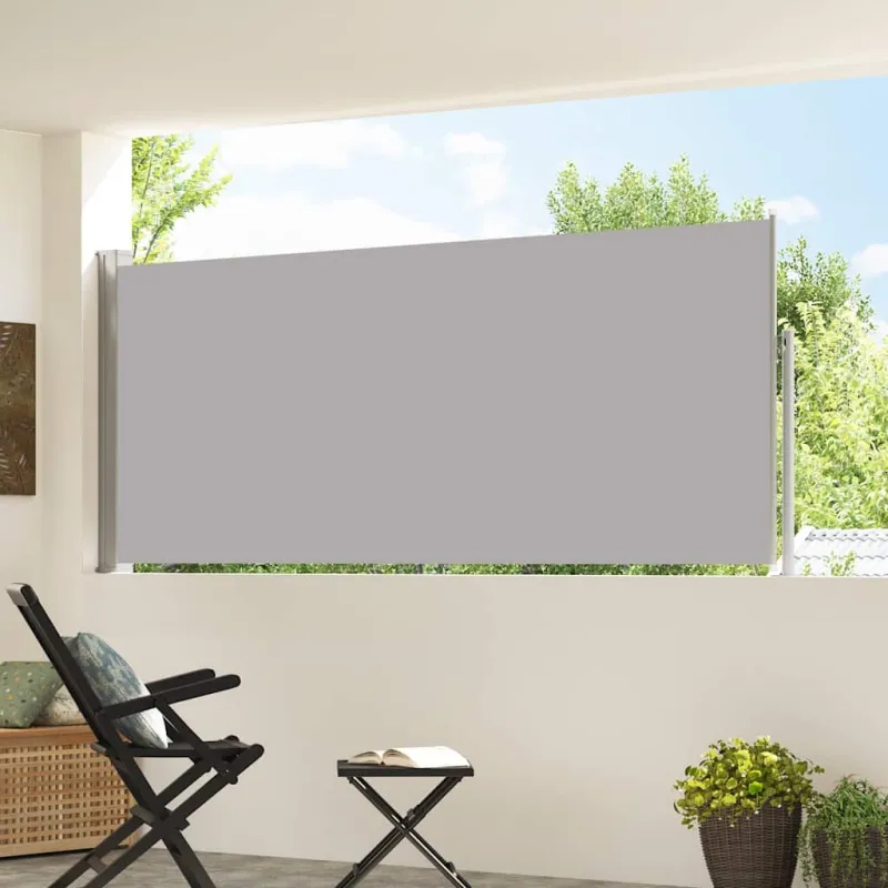 Ištraukiama šoninė pertvara, pilkos spalvos, 120x300cm