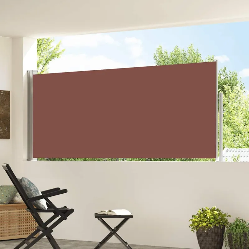 Ištraukiama šoninė pertvara, rudos spalvos, 120x300cm
