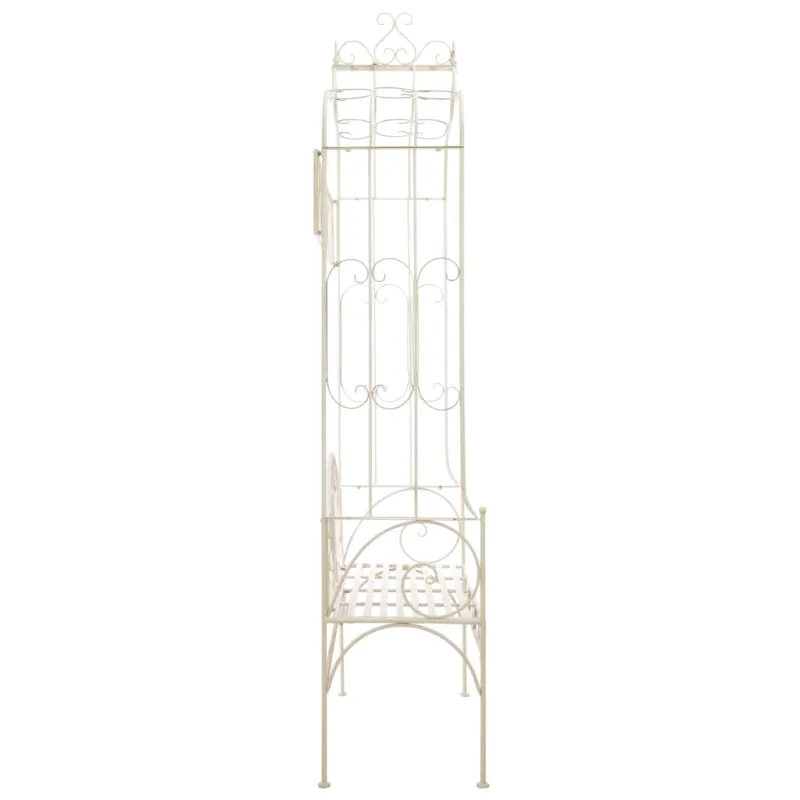 Sodo suoliukas, baltas, 122 cm, geležis, senovinio stiliaus