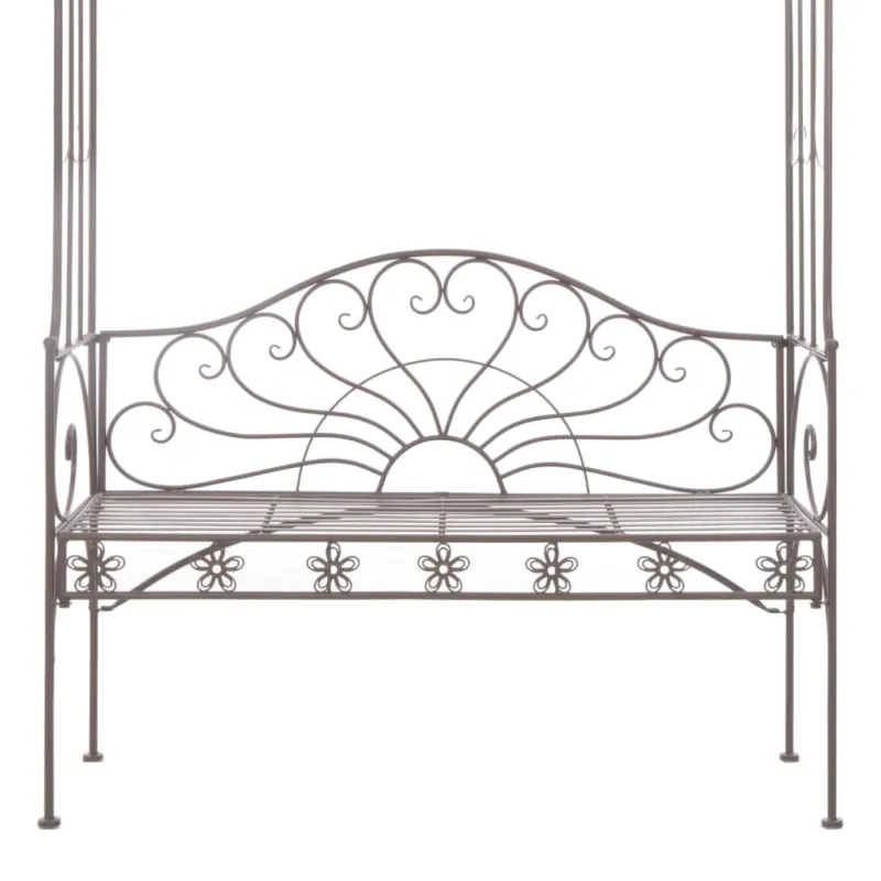 Sodo suoliukas, rudas, 122 cm, geležis, senovinio stiliaus