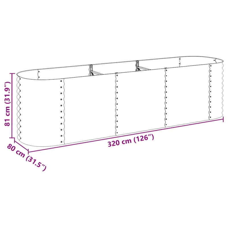 Lovelis, pilkas, 320x80x81cm, galvanizuotas plienas, aukštas