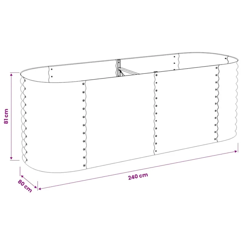 Lovelis, pilkas, 240x80x81cm, galvanizuotas plienas, aukštas