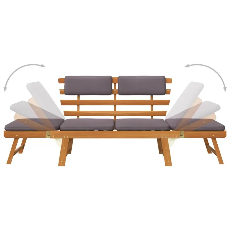 2-1 Sodo sofa su pagalvėmis, 190cm, akacijos medienos masyvas