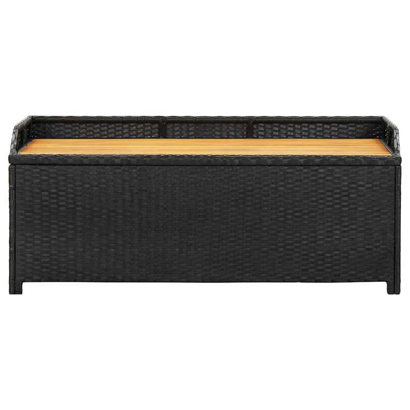 Sodo suoliukas-daiktadėžė, juodos spalvos, 120cm, poliratanas